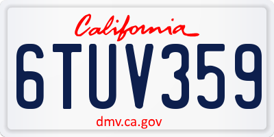 CA license plate 6TUV359