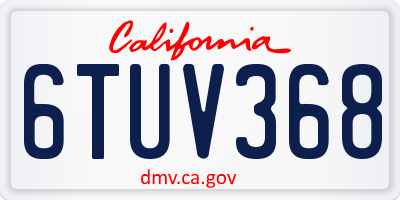 CA license plate 6TUV368