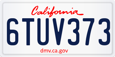 CA license plate 6TUV373