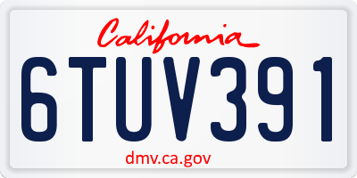 CA license plate 6TUV391