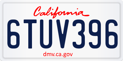 CA license plate 6TUV396