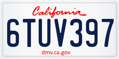 CA license plate 6TUV397