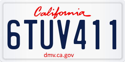 CA license plate 6TUV411