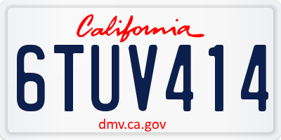 CA license plate 6TUV414