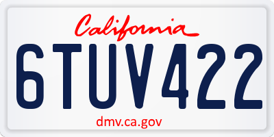 CA license plate 6TUV422