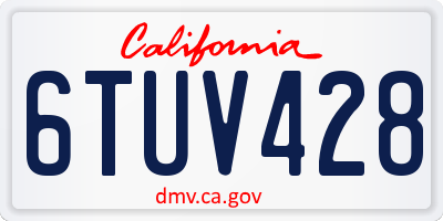 CA license plate 6TUV428