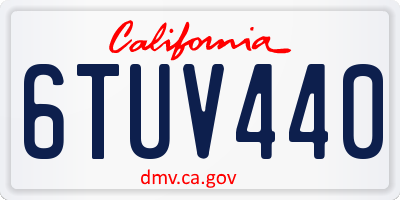 CA license plate 6TUV440