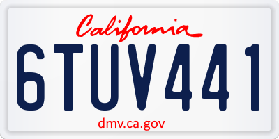 CA license plate 6TUV441