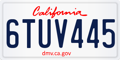 CA license plate 6TUV445