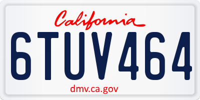 CA license plate 6TUV464