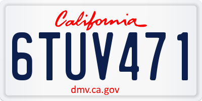 CA license plate 6TUV471