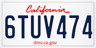 CA license plate 6TUV474