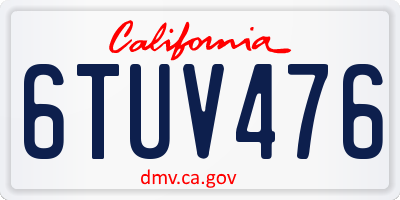 CA license plate 6TUV476