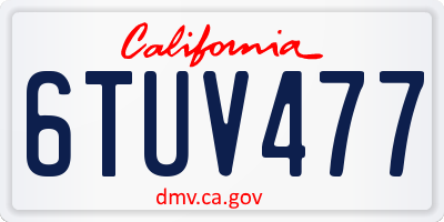 CA license plate 6TUV477