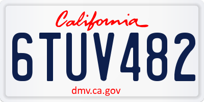 CA license plate 6TUV482