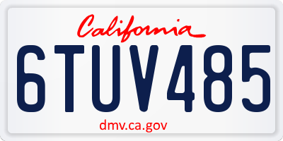 CA license plate 6TUV485