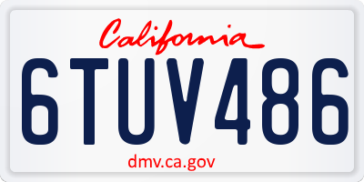 CA license plate 6TUV486