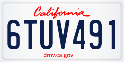 CA license plate 6TUV491