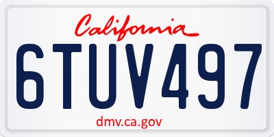 CA license plate 6TUV497