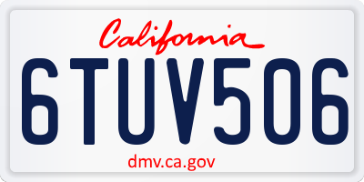 CA license plate 6TUV506