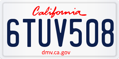 CA license plate 6TUV508
