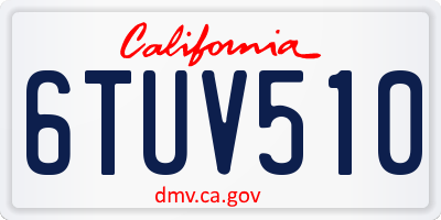 CA license plate 6TUV510