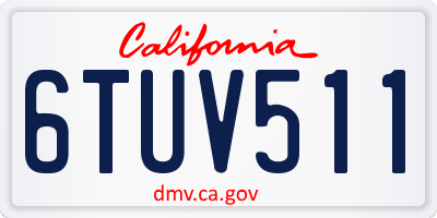 CA license plate 6TUV511