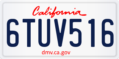CA license plate 6TUV516