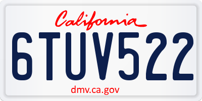 CA license plate 6TUV522