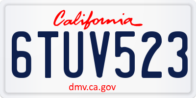 CA license plate 6TUV523