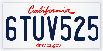 CA license plate 6TUV525