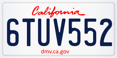 CA license plate 6TUV552