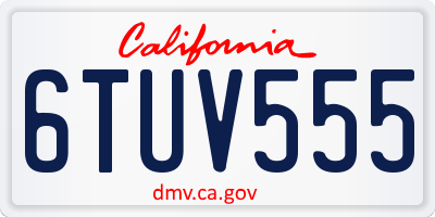 CA license plate 6TUV555