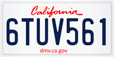CA license plate 6TUV561