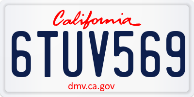 CA license plate 6TUV569