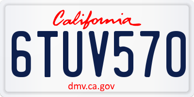 CA license plate 6TUV570