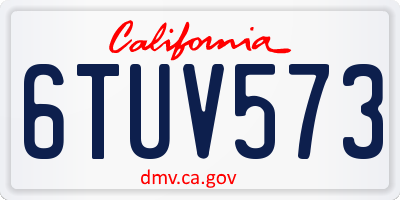 CA license plate 6TUV573