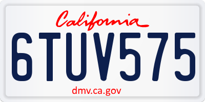 CA license plate 6TUV575