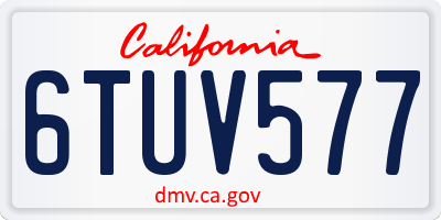 CA license plate 6TUV577