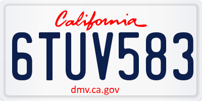 CA license plate 6TUV583