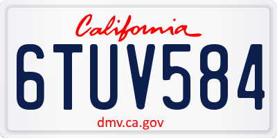 CA license plate 6TUV584