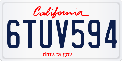 CA license plate 6TUV594