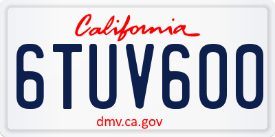 CA license plate 6TUV600