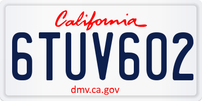 CA license plate 6TUV602