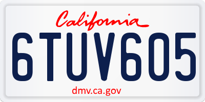 CA license plate 6TUV605