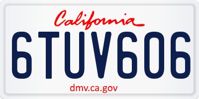 CA license plate 6TUV606