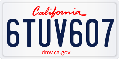 CA license plate 6TUV607