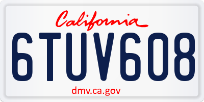 CA license plate 6TUV608