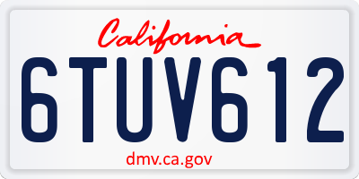 CA license plate 6TUV612