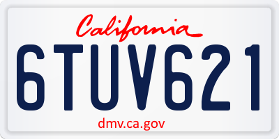 CA license plate 6TUV621